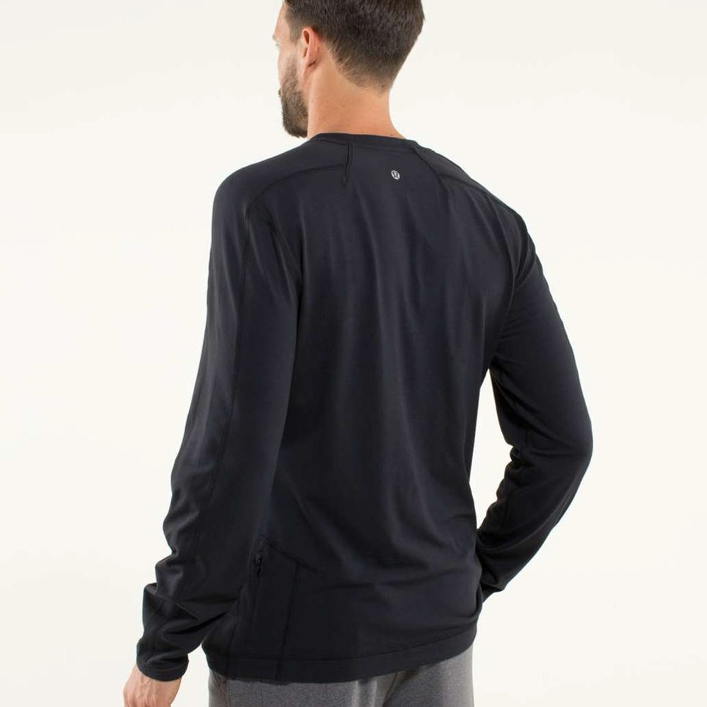 Lululemon Metal Vent Tech Long Sleeve Shirt Navy Blue Green Stripe Size S/M - Picture 3 of 11